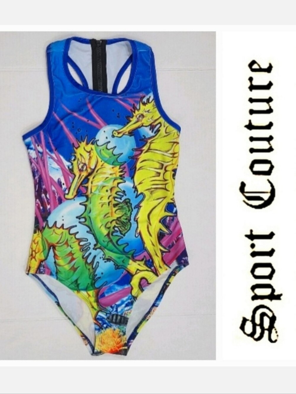 Sport Couture Seahorse Parade UPF 50+ 1-Piece Swimsuit Sz Youth XL NWT